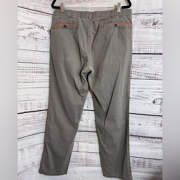 Meyer Jeans Mens Sz 35 / 31 Tan cotton blend Diego pin striped Modern Fit chino - Picture 4 of 14